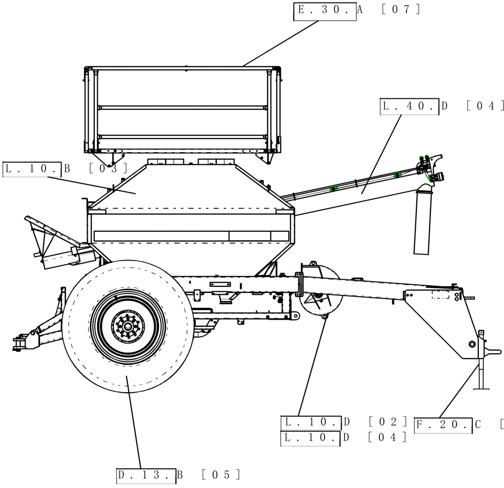 Схема запчастей Case IH ADX2230 - (A[02]) - PICTORIAL INDEX - TOW BEHIND AIR CART A - Distribution Systems