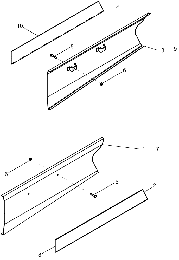 Схема запчастей Case IH 1220 - (90.108.05) - ENDSHIELDS (90) - PLATFORM, CAB, BODYWORK AND DECALS