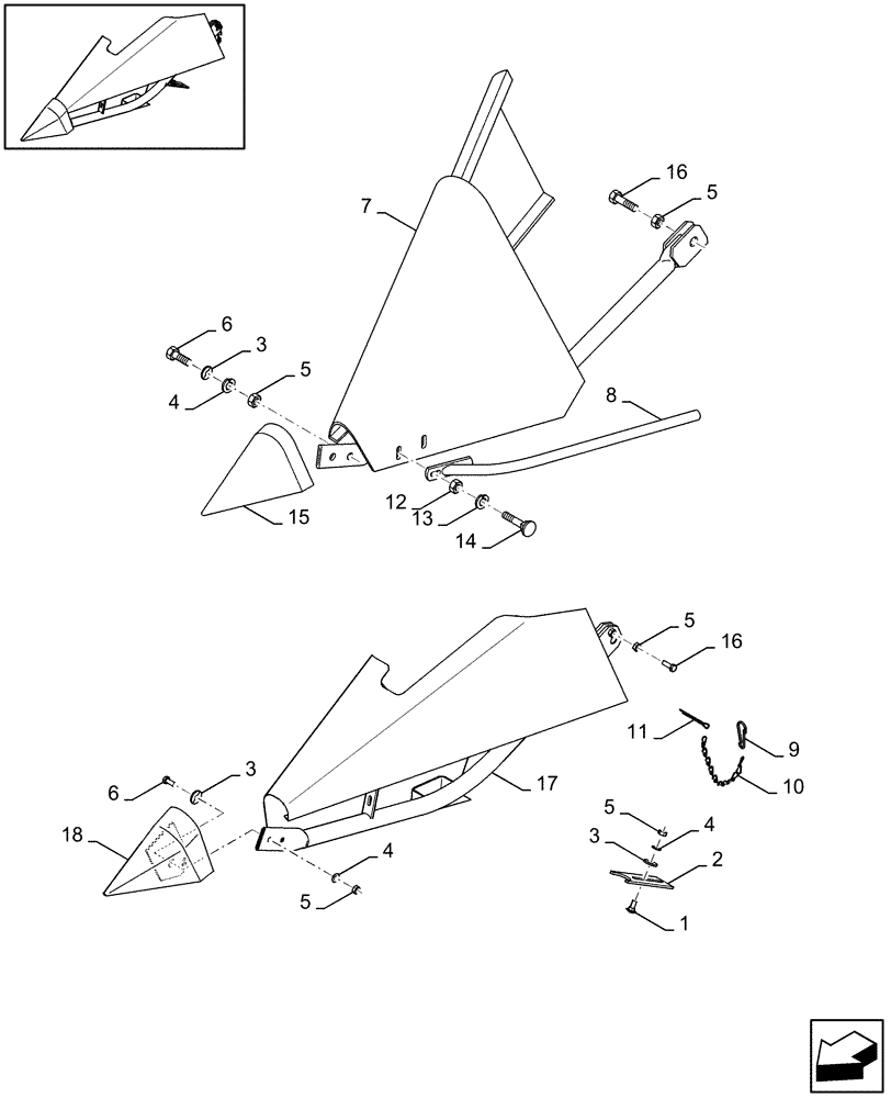 Схема запчастей Case IH 2040 - (18.84095979[01]) - DIA KIT : SHORT DIVIDERS - C949 (18) - ACCESSORIES