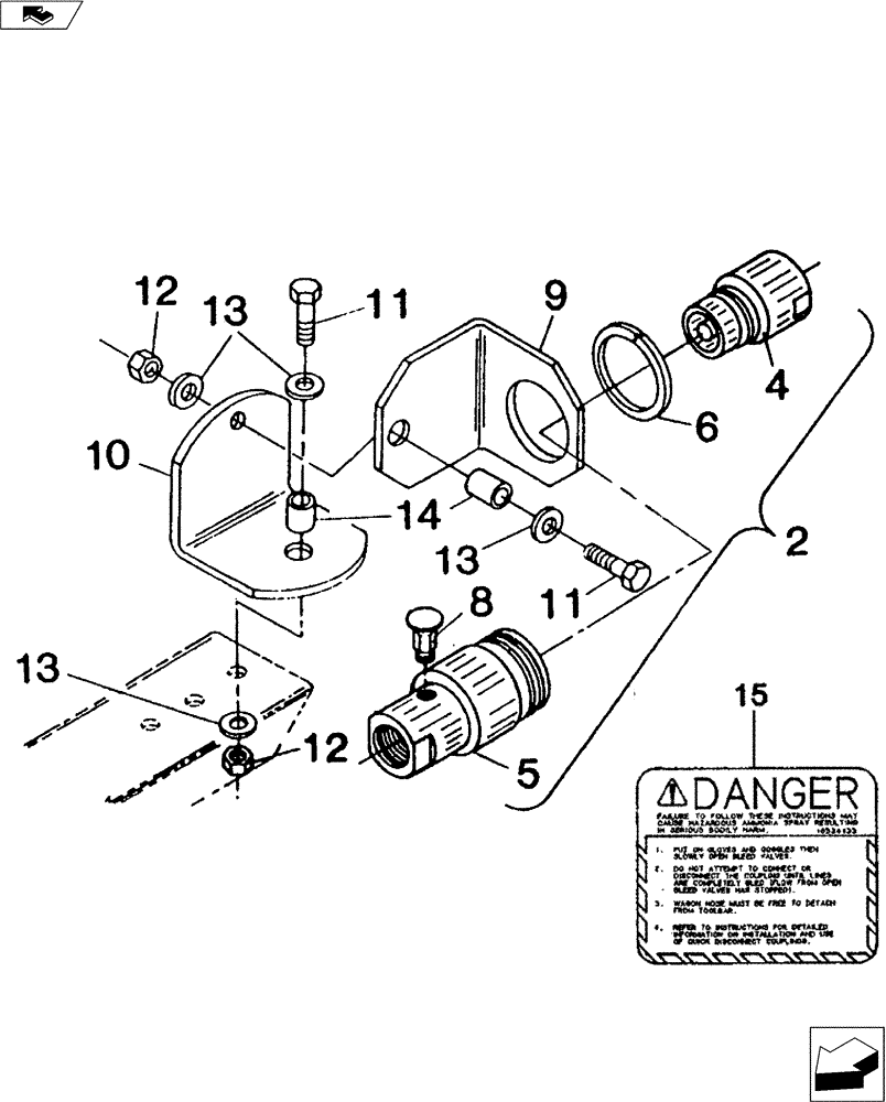Схема запчастей Case IH 4200 II - (35.850.01) - 1/4" QUICK COUPLER ASSEMBLY (35) - HYDRAULIC SYSTEMS