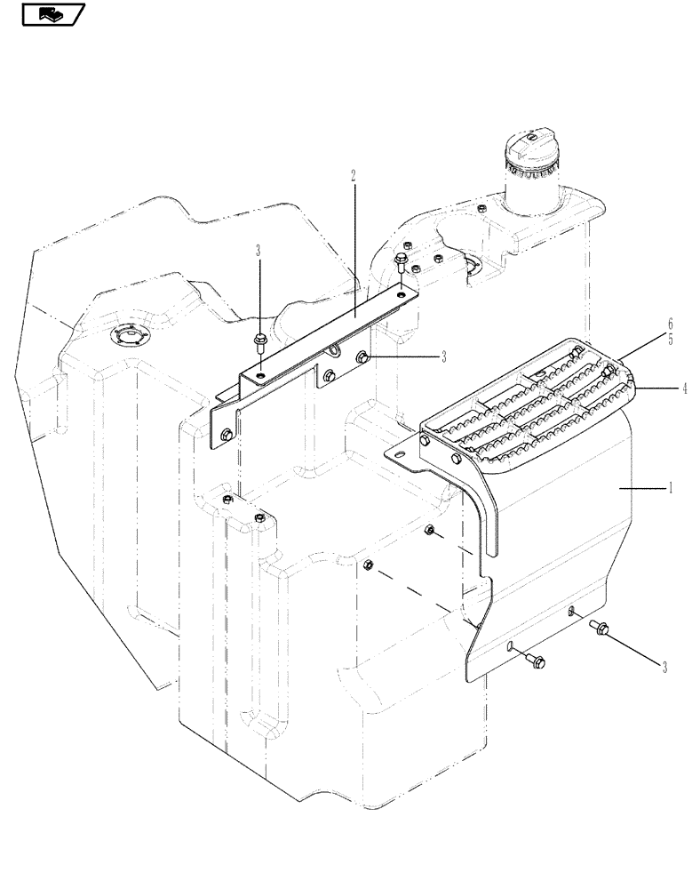 Схема запчастей Case IH MAGNUM 210 - (90.118.05[02]) - FRONT WINDOW STEP (90) - PLATFORM, CAB, BODYWORK AND DECALS