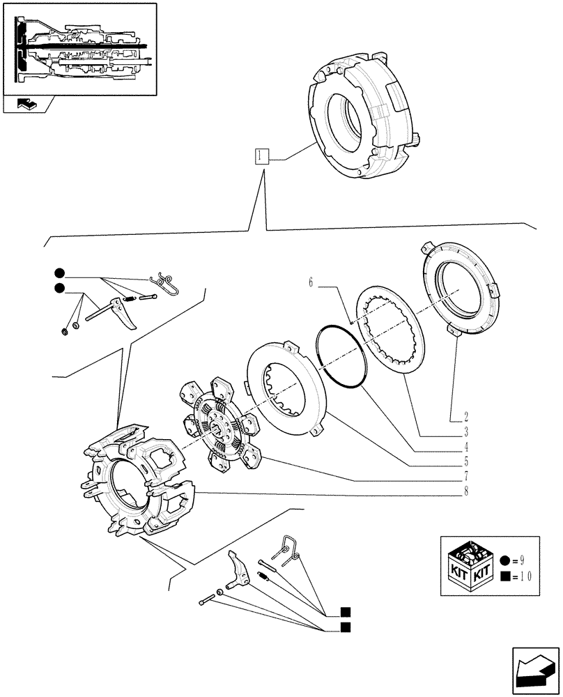 Схема запчастей Case IH FARMALL 70 - (1.25.0/ E) - CLUTCH - BREAKDOWN (03) - TRANSMISSION