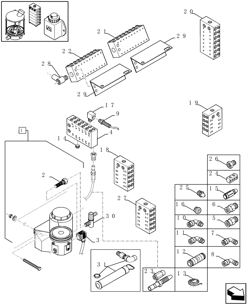Схема запчастей Case IH LBX421R - (09.01[01]) - GREASING (09) - LUBRICATION