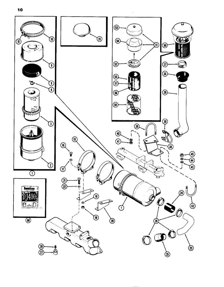 Схема запчастей Case IH 770 - (010) - AIR CLEANER, (267B) DIESEL ENGINE (02) - ENGINE
