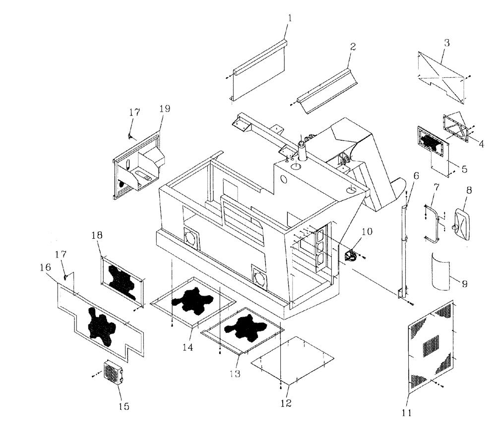 Схема запчастей Case IH AUSTOFT - (A01-03) - ENGINE COMPARTMENT Mainframe & Functioning Components