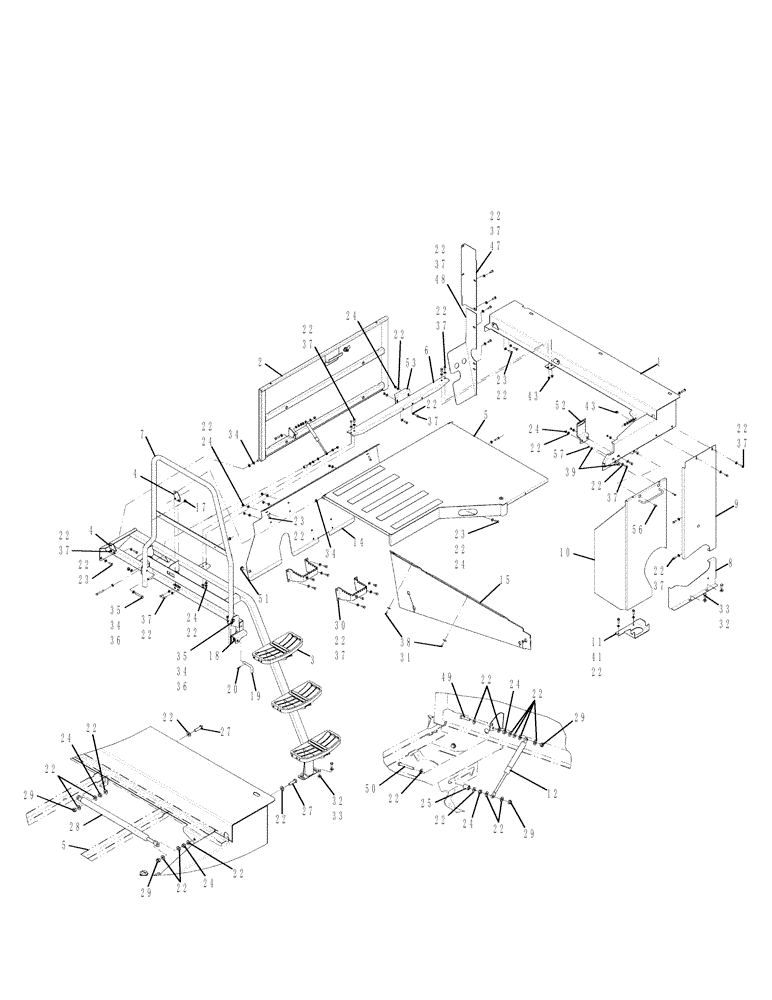 Схема запчастей Case IH 7120 - (90.102.05[04]) - ENGINE GUARD- NEW TANK FEATURES, MY2010 LAR (90) - PLATFORM, CAB, BODYWORK AND DECALS