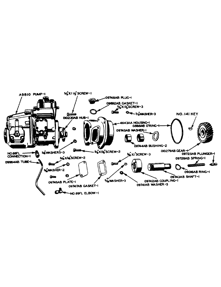 Схема запчастей Case IH 600-SERIES - (019) - POWRCEL DIESEL ENGINE, SINGLE PLUNGER FUEL PUMP (02) - ENGINE