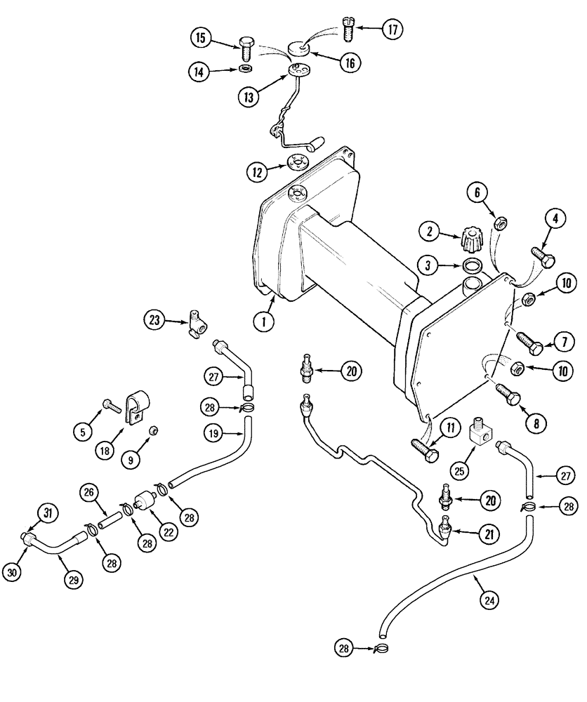 Схема запчастей Case IH C50 - (03-08) - FUEL TANK AND PIPING (03) - FUEL SYSTEM
