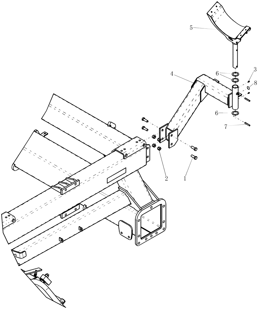 Схема запчастей Case IH 3580 - (58.120.04) - AUGER REAR SUPPORT ARM (58) - ATTACHMENTS/HEADERS