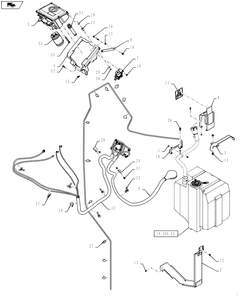 Схема запчастей Case IH 7230 - (10.500.01) - DEF SUPPLY 7230 T4 (10) - ENGINE