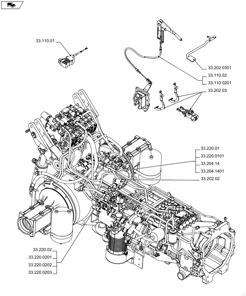 Схема запчастей Case IH PUMA 185 - (33.000.00[01]) - PICTORIAL INDEX - BRAKES & CONTROLS (33) - BRAKES & CONTROLS