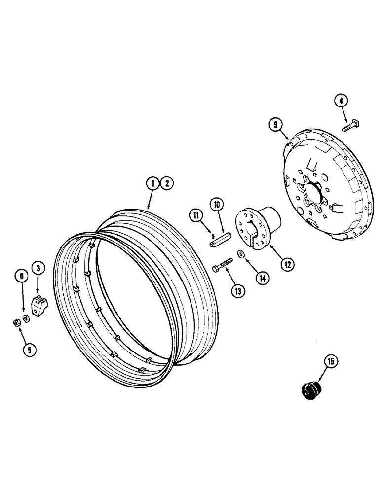 Схема запчастей Case IH 2090 - (6-290) - REAR WHEELS, WITH 34 INCH (864 MM) RIMS (06) - POWER TRAIN