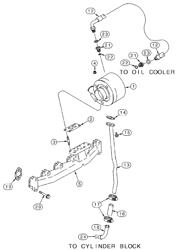 Схема запчастей Case IH SPX3310 - (03-009) - TURBOCHARGER & CONNECTIONS MANIFOLDS (01) - ENGINE