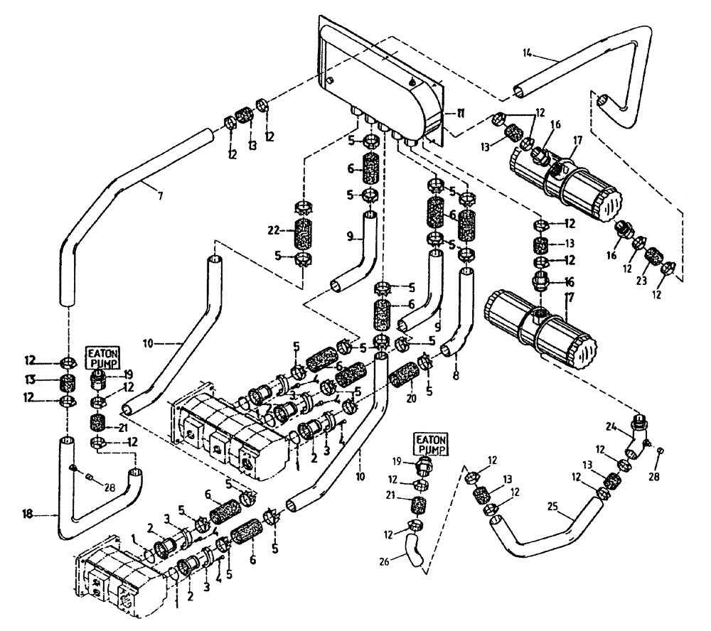 Схема запчастей Case IH 7700 - (B05[25A]) - HYDRAULIC SUCTION LINES {TANDEM TRANSMISSION} {L10 PRIMARY/SECONDARY FIXED EXTRACTOR} Hydraulic Components & Circuits