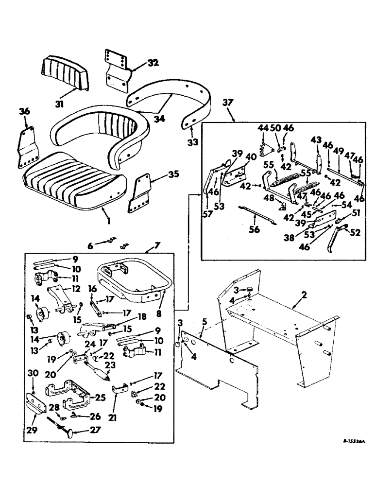 Схема запчастей Case IH 4156 - (M-02) - SEAT AND MISCELLANEOUS, VERTICAL ACTING SEAT (10) - OPERATORS PLATFORM