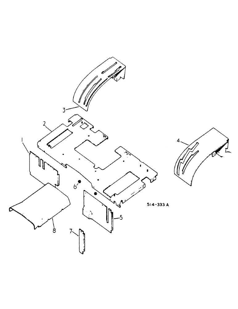 Схема запчастей Case IH 784 - (13-006) - REAR PANELS, 784, MACHINES NOT FITTED WITH CAB (05) - SUPERSTRUCTURE