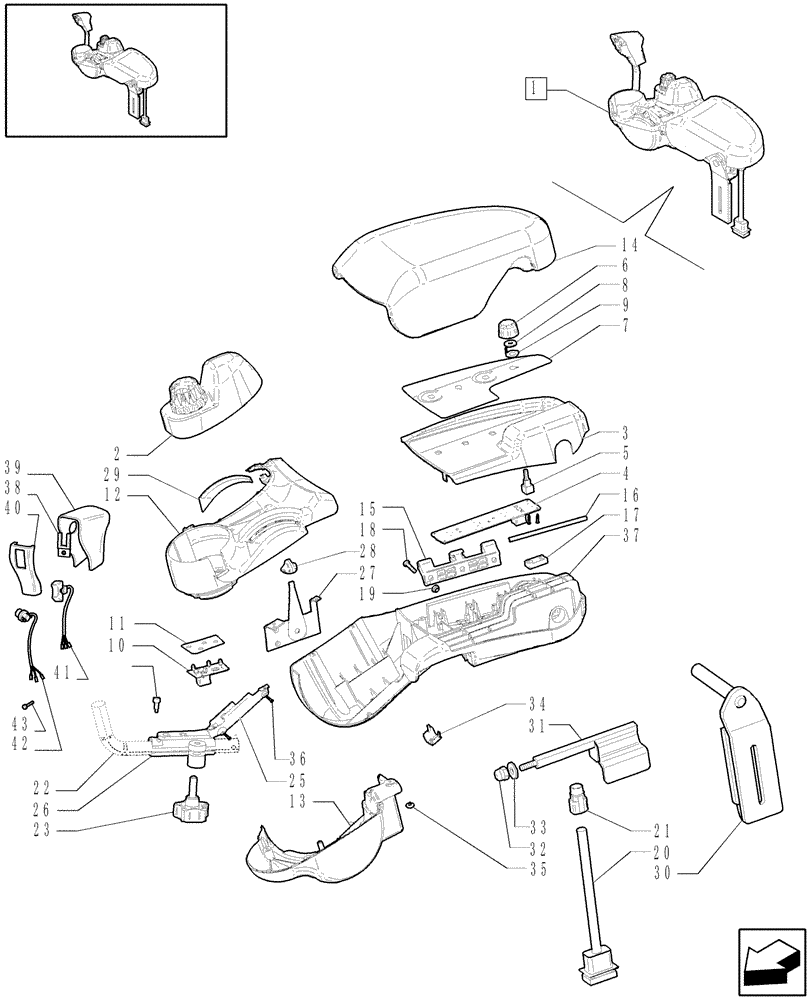 Схема запчастей Case IH PUMA 210 - (1.97.0/ E) - ARMREST - D5817 - C6303 (10) - OPERATORS PLATFORM/CAB