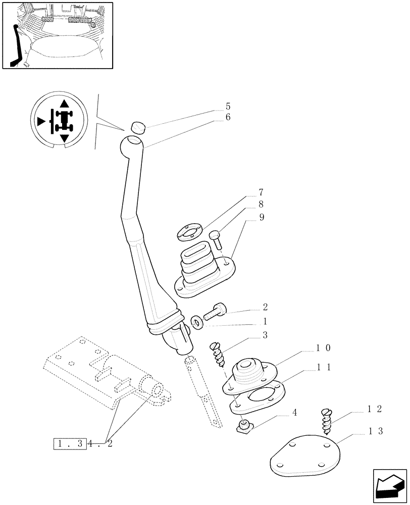 Схема запчастей Case IH JX1080U - (1.96.0[02]) - EXTERNAL CONTROL (10) - OPERATORS PLATFORM/CAB