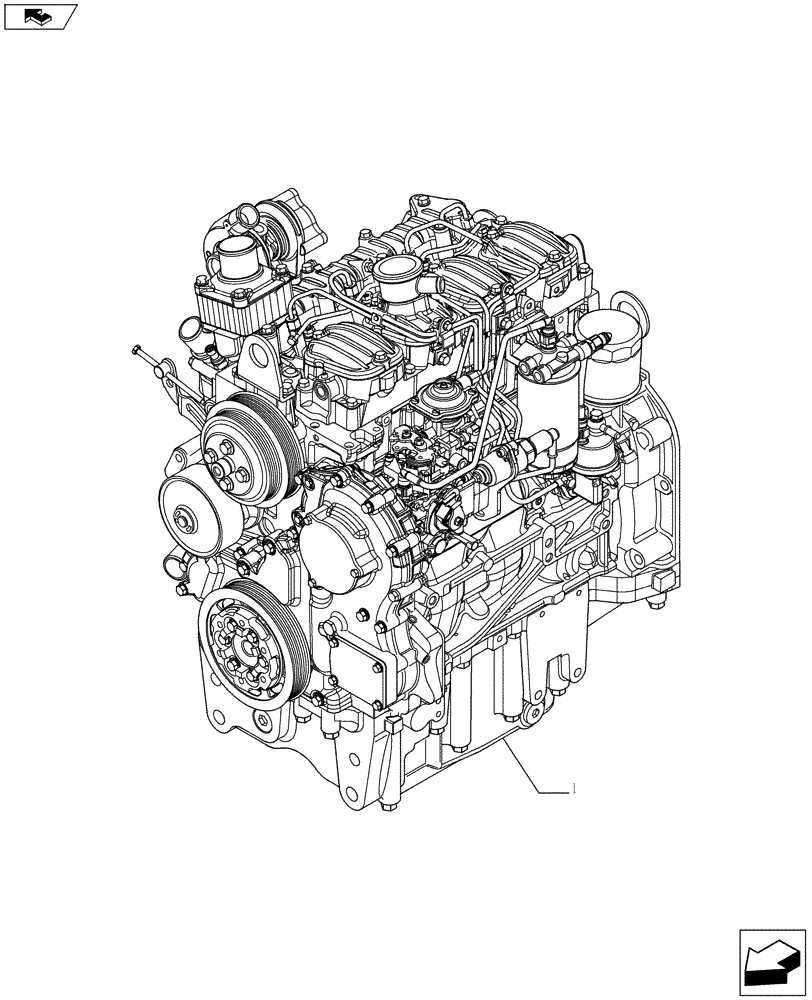 Схема запчастей Case IH F5AE9454J A002 - (10.001.01) - ENGINE ASSY (10) - ENGINE