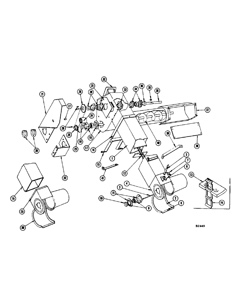 Схема запчастей Case IH 960 - (156) - TAILINGS ELEVATOR (66) - THRESHING