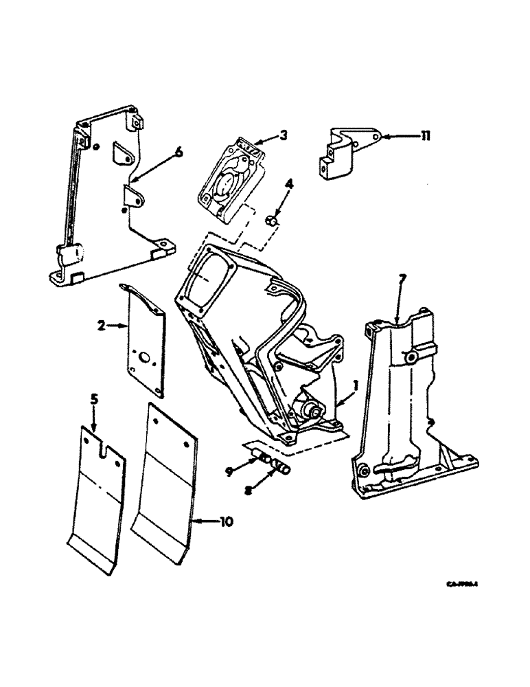 Схема запчастей Case IH 966 - (13-12) - SUPERSTRUCTURE, STEERING AND GEAR SELECTOR SUPPORTS (05) - SUPERSTRUCTURE