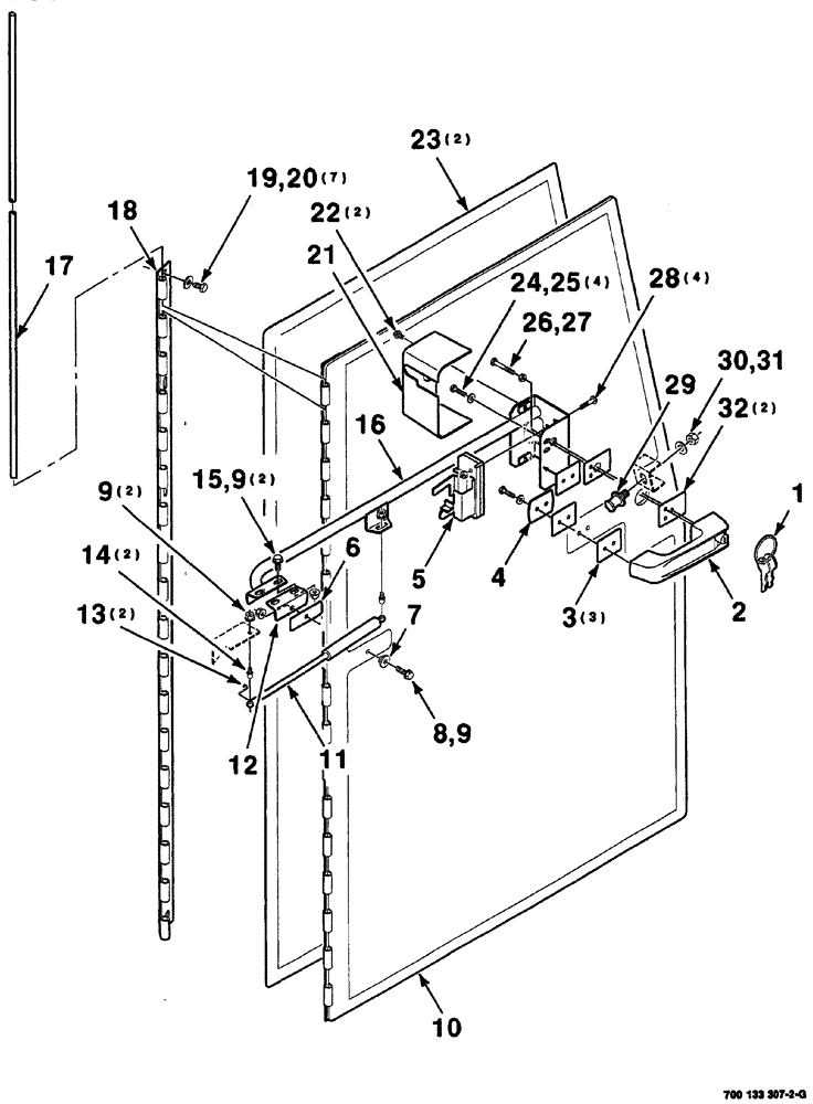 Схема запчастей Case IH 8860HP - (07-16) - DOOR ASSEMBLY (90) - PLATFORM, CAB, BODYWORK AND DECALS