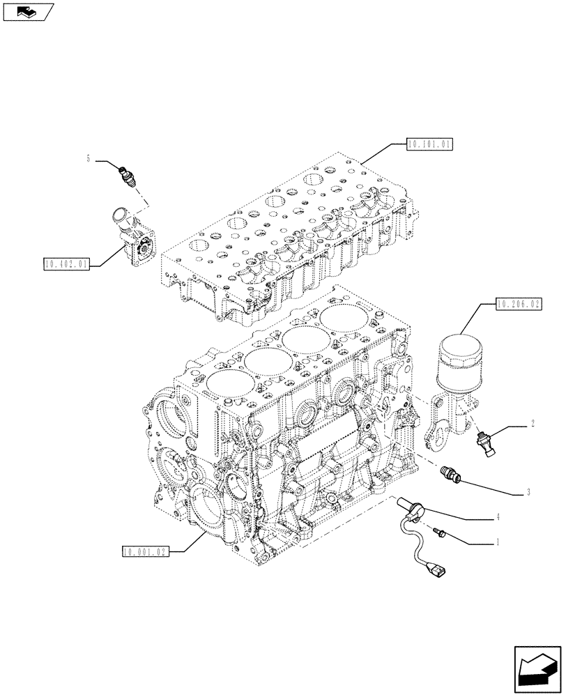 Схема запчастей Case IH F5AE9484G A010 - (55.414.01) - DIAGNOSTIC SENSOR (5801380570) (55) - ELECTRICAL SYSTEMS
