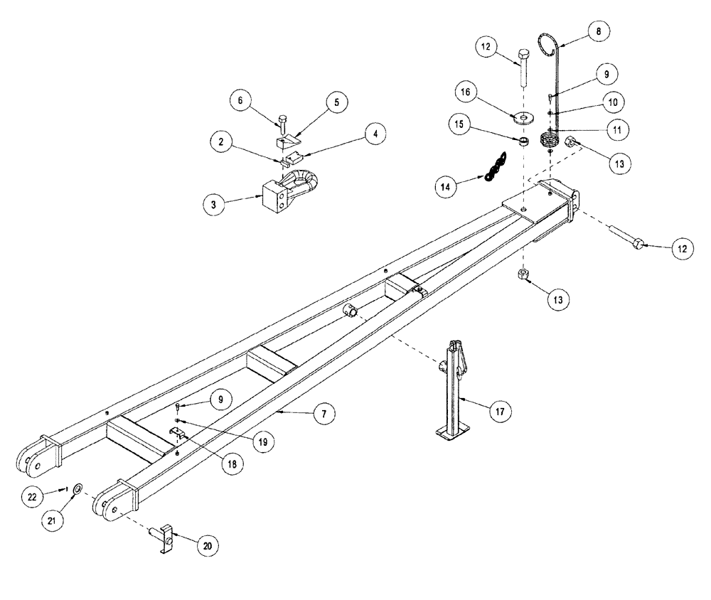 Схема запчастей Case IH NFX - (9-02) - HITCH DRAWPOLE, REAR TOW AIRSYSTEM (09) - CHASSIS