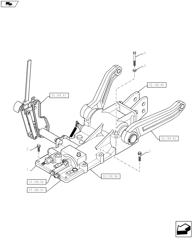 Схема запчастей Case IH FARMALL 50B - (35.100.01) - HYDRAULIC HOUSING W/DRAFT (35) - HYDRAULIC SYSTEMS