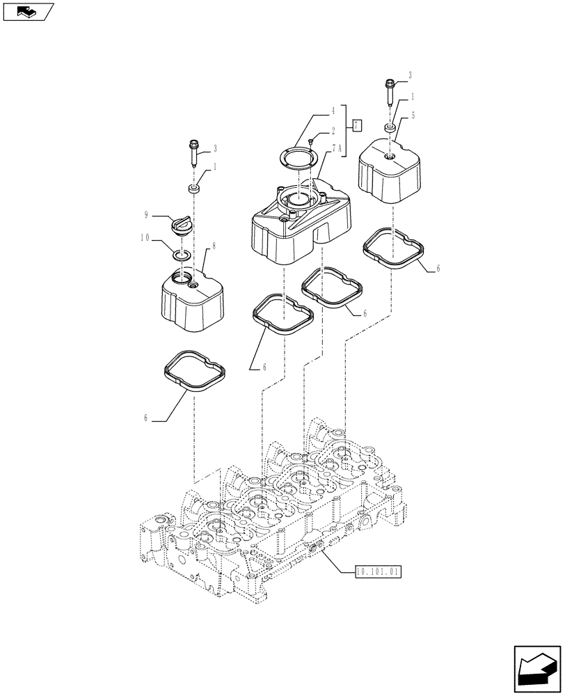 Схема запчастей Case IH F4CE9484L J603 - (10.101.02) - CYLINDER HEAD COVERS (2854334) (10) - ENGINE