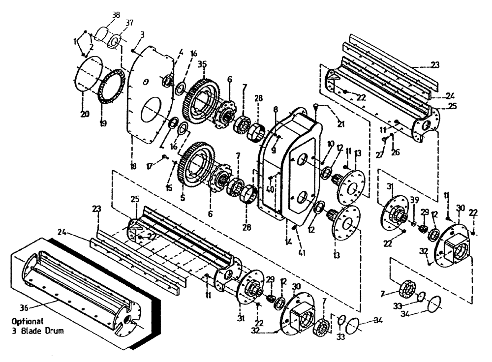 Схема запчастей Case IH 7700 - (A02[75A]) - ROTARY CHOPPER AND GEARBOX Mainframe & Functioning Components