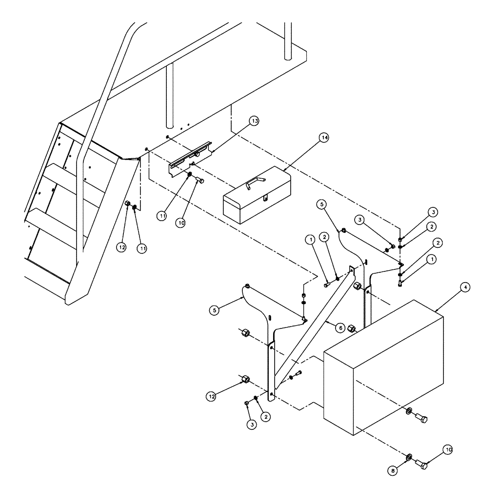Схема запчастей Case IH FLX3300B - (04-009) - 3-WHEEL STORAGE GROUP Frame & Suspension