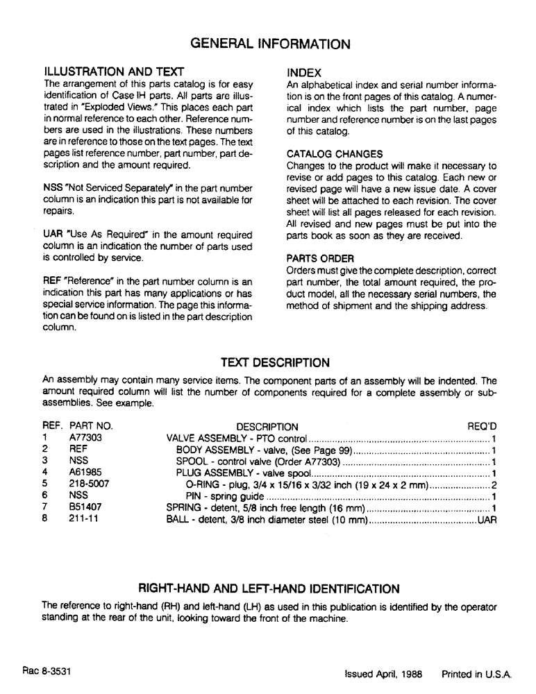 Схема запчастей Case IH 5200 - (01-2) - GENERAL INFORMATION 