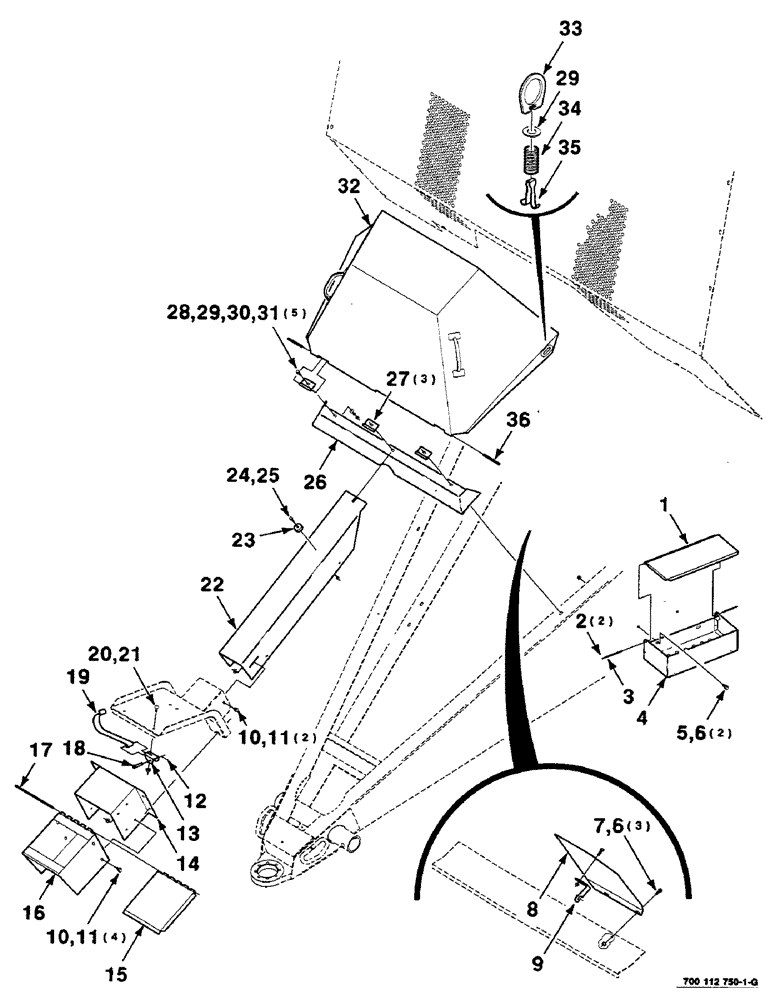 Схема запчастей Case IH 8590 - (07-06) - DRIVELINE, FLYWHEEL SHIELDS AND TOOLBOX ASSEMBLIES (12) - MAIN FRAME