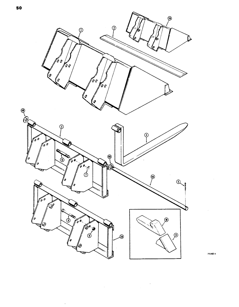 Схема запчастей Case IH 1816 - (50) - LOADER BUCKETS, 35" WIDE BUCKET (82) - FRONT LOADER & BUCKET