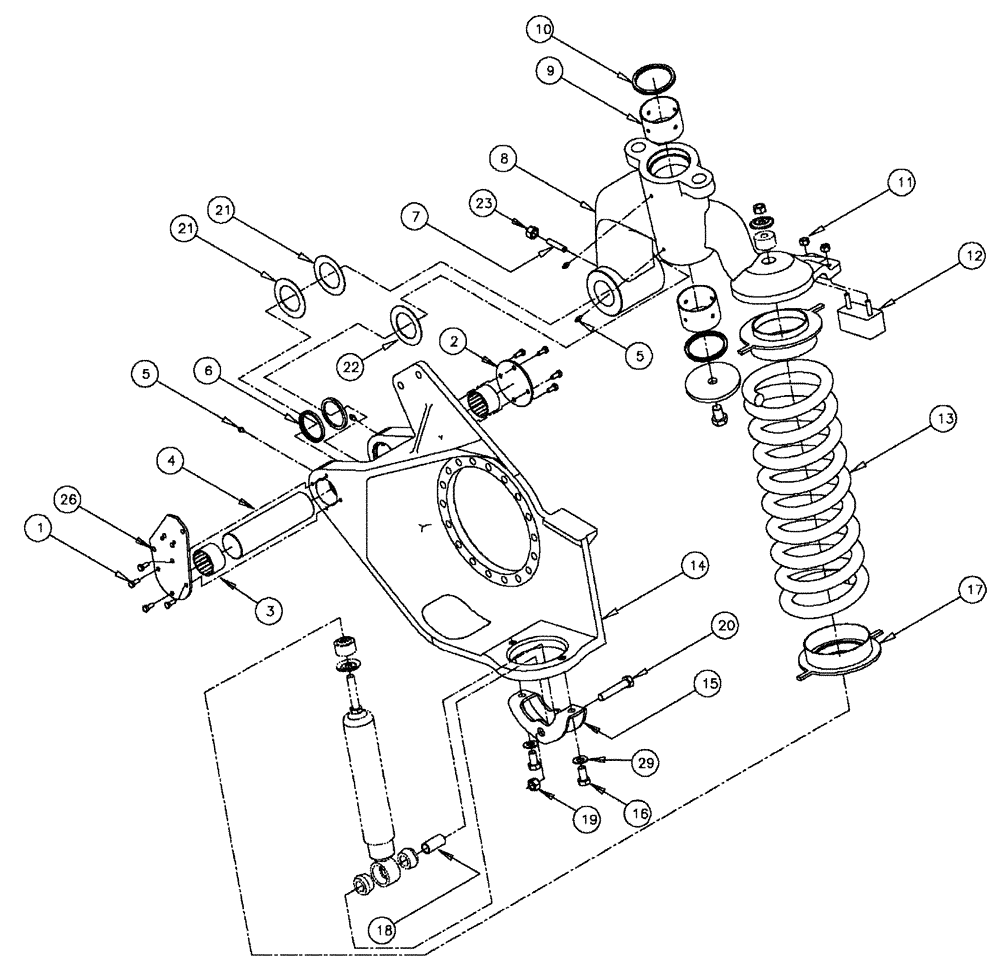 Схема запчастей Case IH SPX3200 - (04-012) - STRUT ASSEMBLY - RIGHT Suspension & Frame