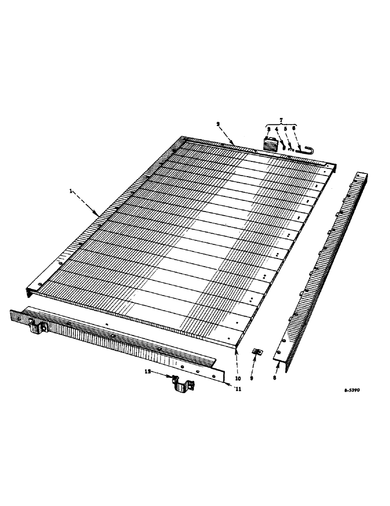Схема запчастей Case IH VARIOUS - (B-019) - PLATFORM, NO. 8 ONLY, 1950 