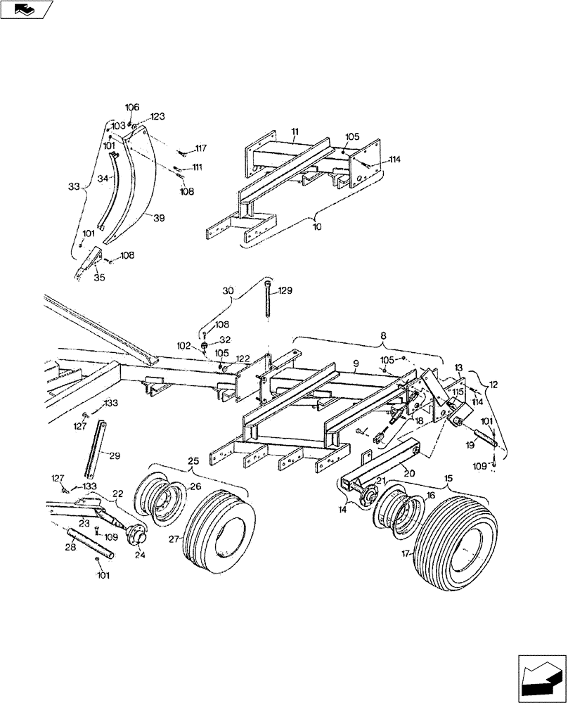 Схема запчастей Case IH H-SERIES - (39.100.02) - MAIN FRAME ASSEMBLY (39) - FRAMES AND BALLASTING