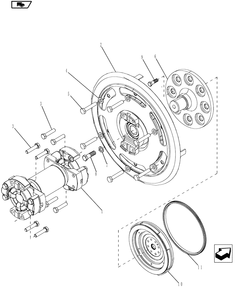 Схема запчастей Case IH MAGNUM 190 - (21.135.03) - TRANSMISSION DRIVE SHAFT & DAMPER, WITH CONTINUOUSLY VARIABLE TRANSMISSION (21) - TRANSMISSION