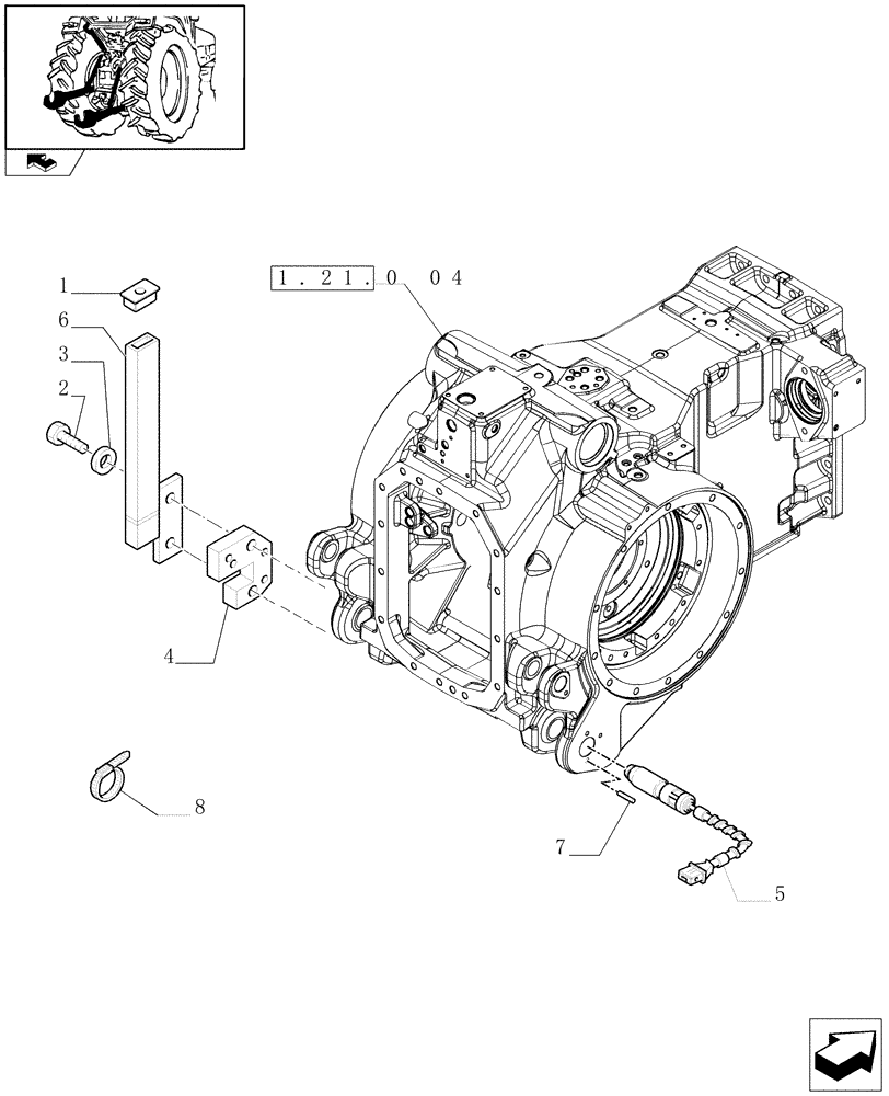 Схема запчастей Case IH PUMA 165 - (1.75.0[11]) - IMPLEMENT CARRIER DRAFT CONTROL SENSOR AND RELATED PARTS (06) - ELECTRICAL SYSTEMS