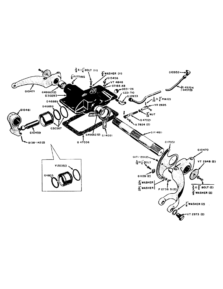 Схема запчастей Case IH 500B-SERIES - (116) - EAGLE HITCH ROCKSHAFT AND HOUSING (06) - POWER TRAIN