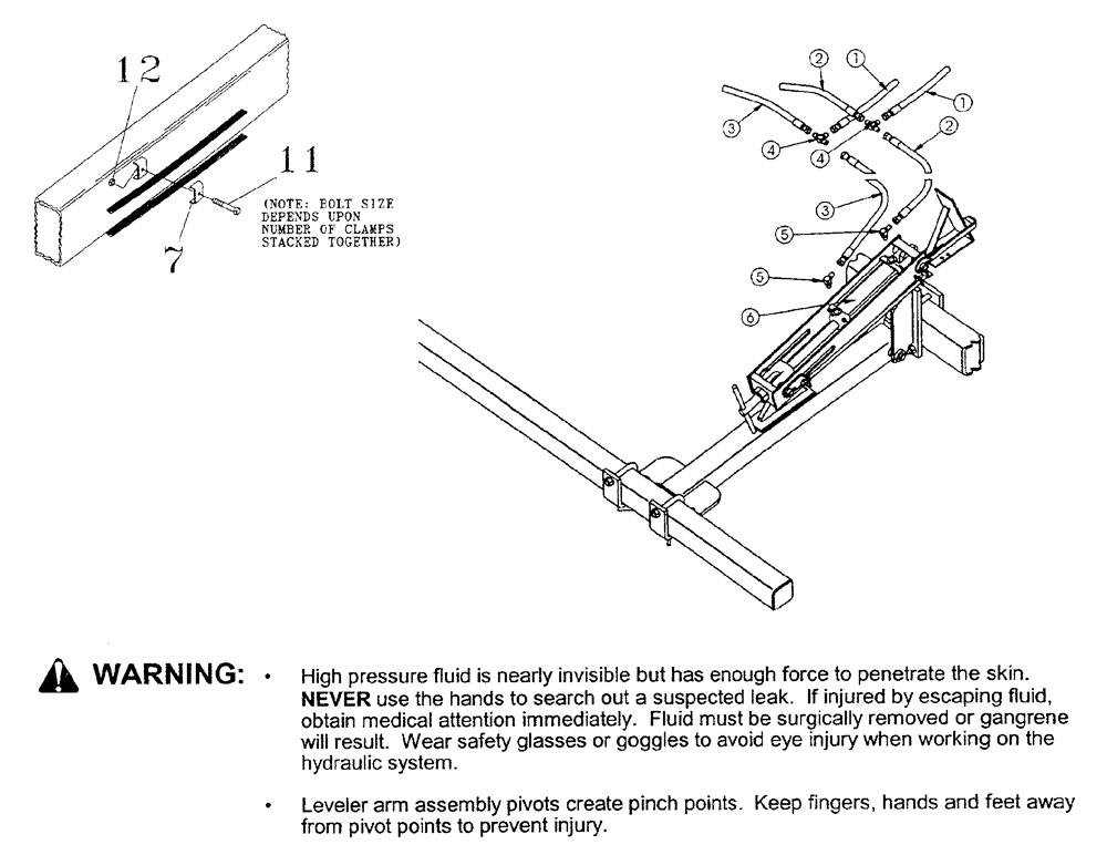 Схема запчастей Case IH 6750 - (004) - DISC LEVELER HYDRAULICS (7, 9 & 11 SHANK UNITS) 