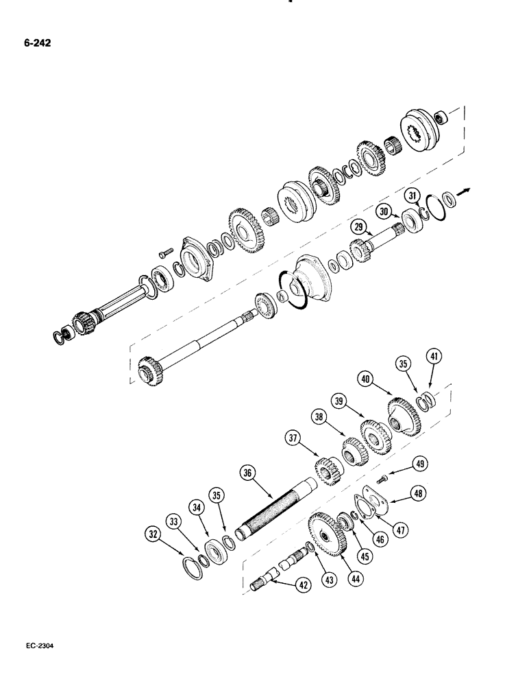 Схема запчастей Case IH 885 - (6-242) - SPEED TRANSMISSION, IN CLUTCH HOUSING (CONTD) (06) - POWER TRAIN