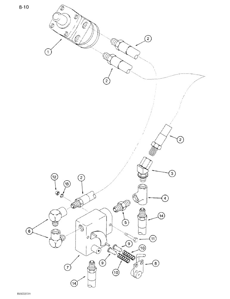 Схема запчастей Case IH 1250 - (8-10) - HYDRAULIC AUGER FEEDER, 1250 MACHINES, P.I.N. 7001 AND AFTER (07) - HYDRAULICS