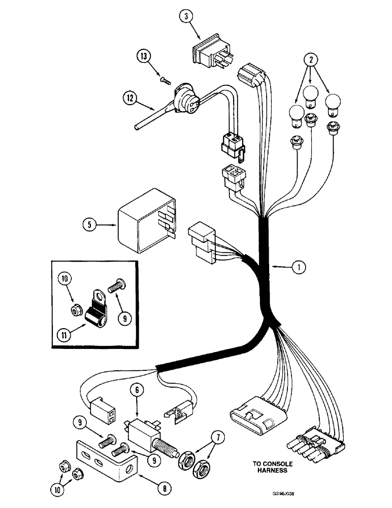 Схема запчастей Case IH 1660 - (4-04) - STEERING COLUMN HARNESS (06) - ELECTRICAL