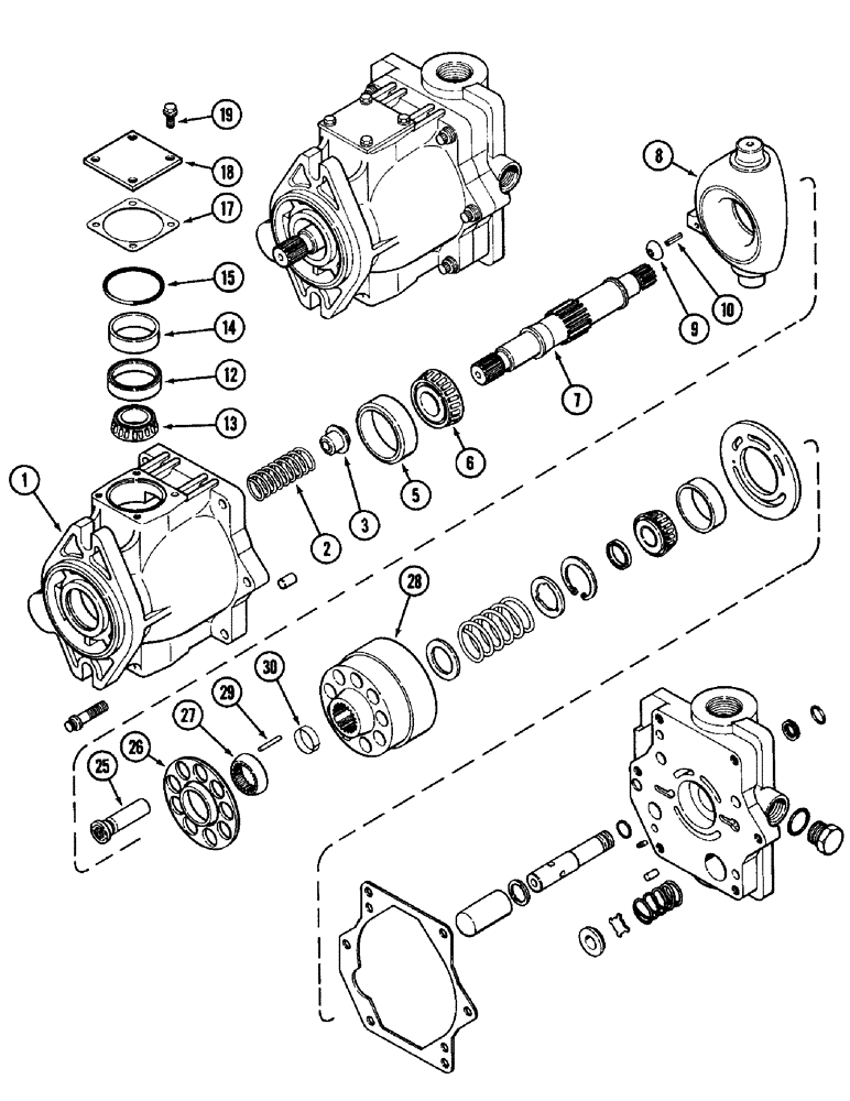 Схема запчастей Case IH 1896 - (8-268) - HYDRAULICS, GEAR AND PISTON PUMP ASSEMBLY (08) - HYDRAULICS