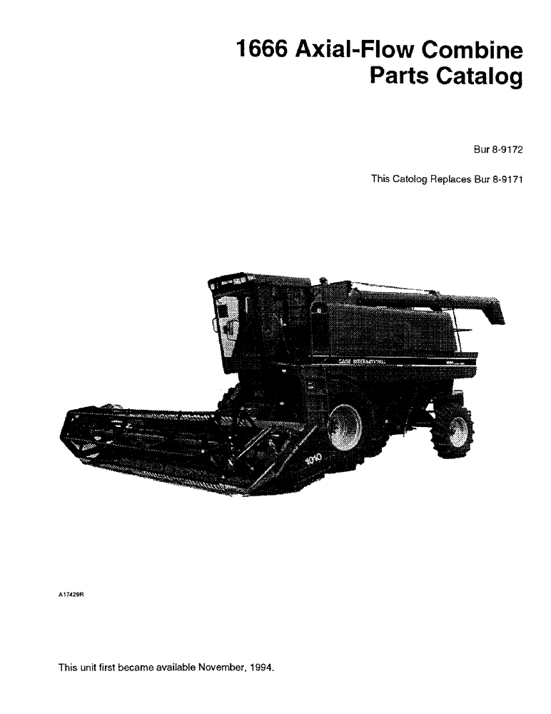 Схема запчастей Case IH 1666 - (1-01) - 1666 AXIAL-FLOW COMBINE (00) - PICTORIAL INDEX