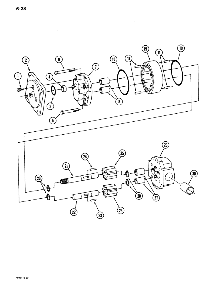 Схема запчастей Case IH 9270 - (6-28) - TRANSMISSION, LUBRICATION PUMP (CONTD) (06) - POWER TRAIN