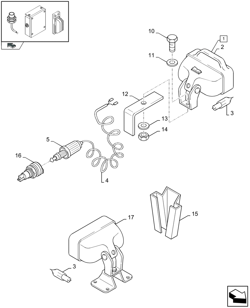Схема запчастей Case IH LBX432R - (06.05[01]) - WORK LIGHTS (06) - ELECTRICAL SYSTEMS