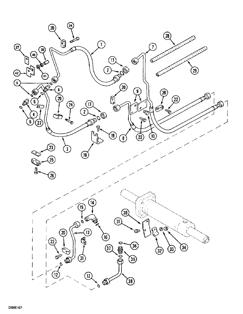 Схема запчастей Case IH 5120 - (5-14) - STEERING PIPES, PUMP TO STEERING CYLINDER, MFD (05) - STEERING